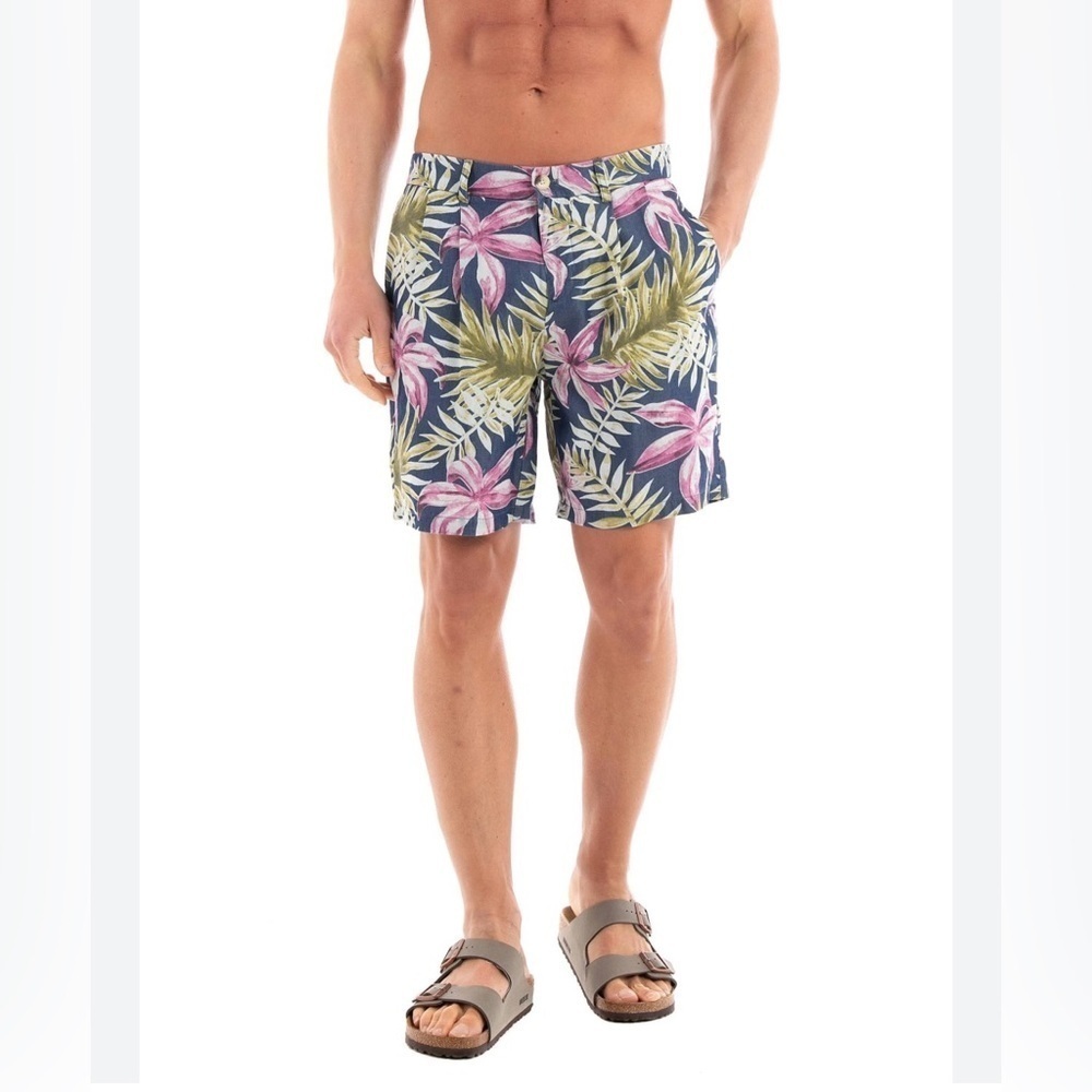 Scotch & Soda Tropical Printed Pleated Loose Fit Shorts
